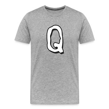 Q lettre cadeau d’Halloween - T-shirt bio Premium Homme - gris chiné - Devant - Damien (186cm)