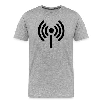 Wi-Fi Symbol - Men's Premium Organic T-Shirt - heather grey - Front - Damien (186cm)