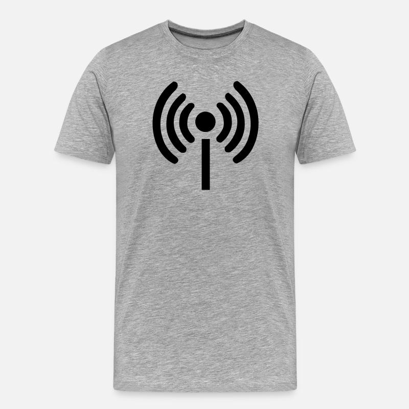 Wi-fi symbol - Männer Premium Bio T-Shirt - Grau meliert