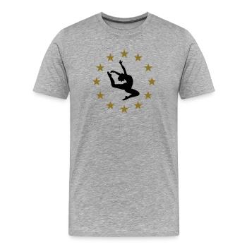 Springen & Sternen - Männer Premium Bio T-Shirt - Grau meliert - Vorne - Damien (186cm)