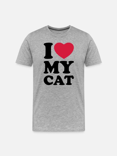 I love my cat - Men's Premium Organic T-Shirt - heather grey