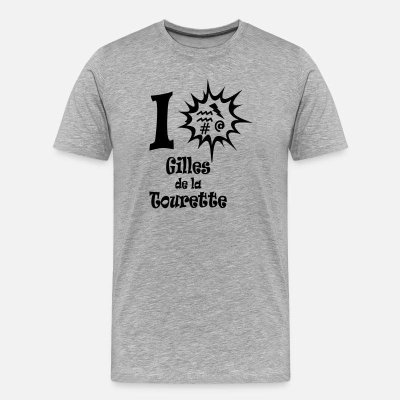 tourett - Männer Premium Bio T-Shirt - Grau meliert