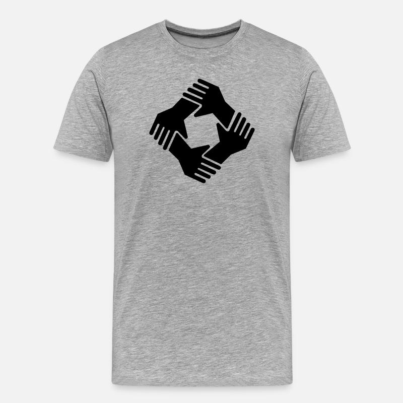 together gemeinsam Zusammenhalt - Männer Premium Bio T-Shirt - Grau meliert
