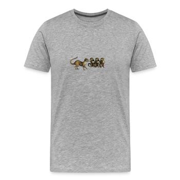 suricates amusants - T-shirt bio Premium Homme - gris chiné - Devant - Damien (186cm)