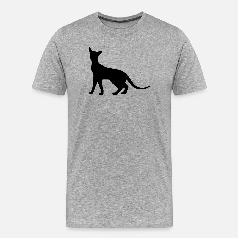 Siam Katze - Männer Premium Bio T-Shirt - Grau meliert