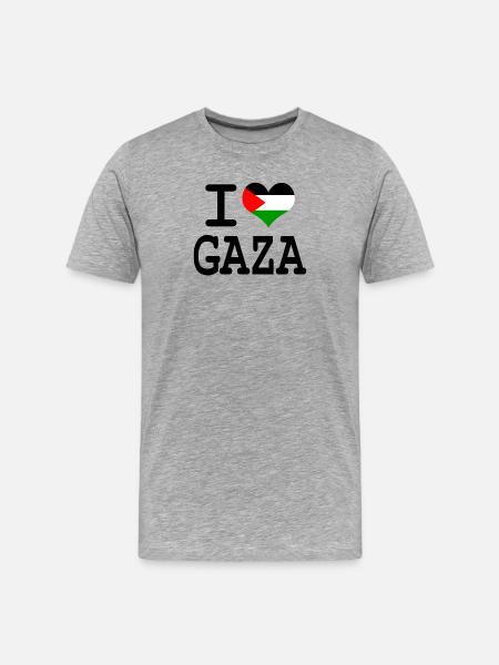 i love Gaza - Men's Premium Organic T-Shirt - heather grey