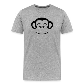 Singe Chimpanzé Singe Singe Singe singe singe - T-shirt bio Premium Homme - gris chiné - Devant - Damien (186cm)