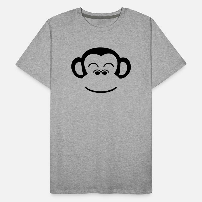 Affe Schimpanse Affengesicht Gorilla Menschenaffe Männer Premium Bio T-Shirt