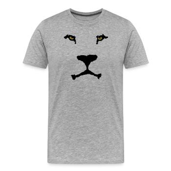 Löwen Gesicht - Männer Premium Bio T-Shirt - Grau meliert - Vorne - Damien (186cm)