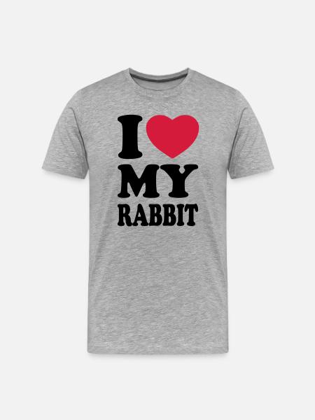 I love my rabbit - Men's Premium Organic T-Shirt - heather grey