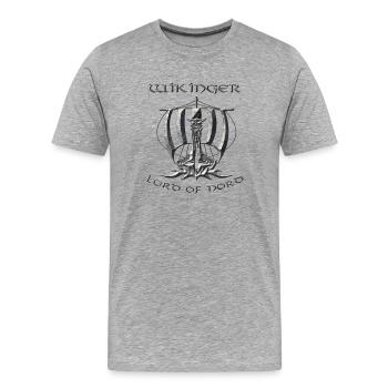 Wikinger 2 - Männer Premium Bio T-Shirt - Grau meliert - Vorne - Damien (186cm)