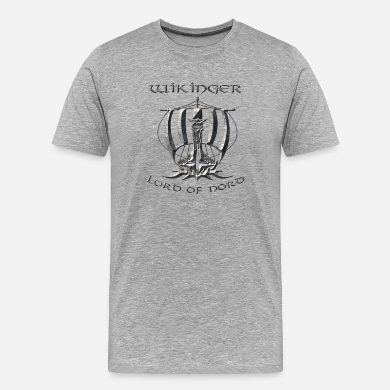 Wikinger 2 - Männer Premium Bio T-Shirt - Grau meliert