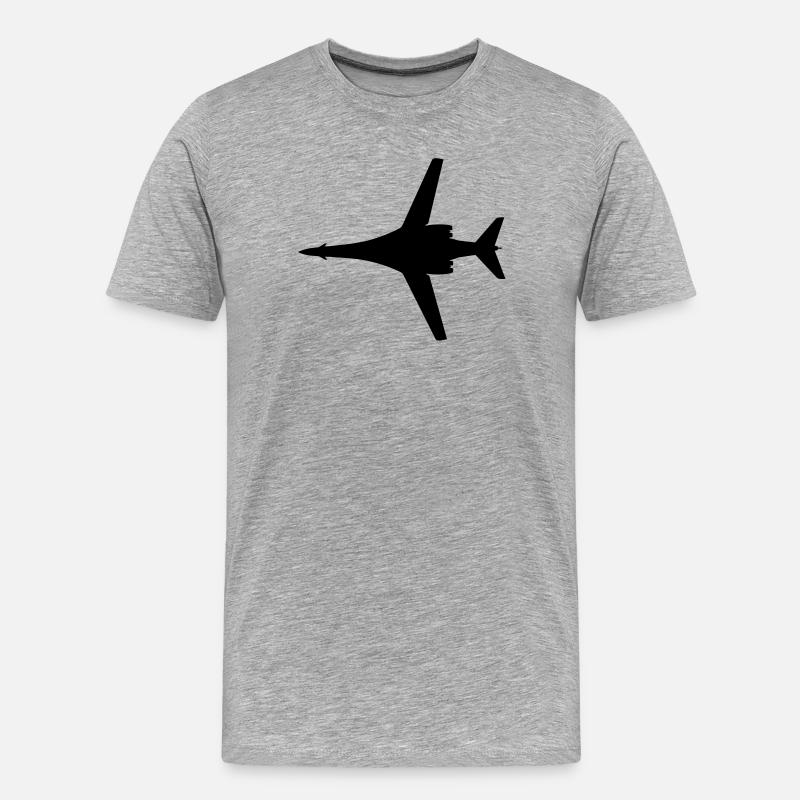 B-1B - Männer Premium Bio T-Shirt - Grau meliert