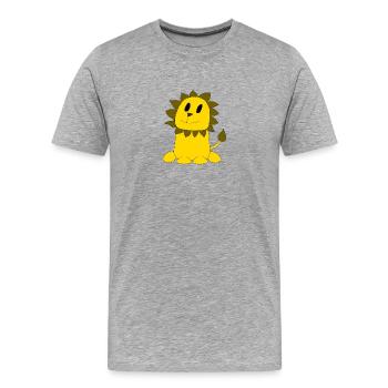 Lustiger Löwe Leo - Männer Premium Bio T-Shirt - Grau meliert - Vorne - Damien (186cm)
