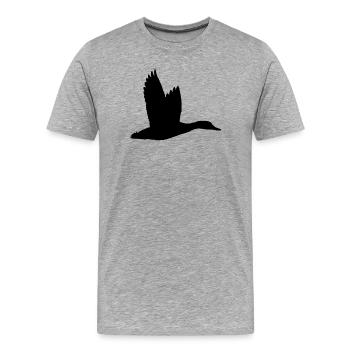 T-Shirt "Ente" mit Ihrem Text - Männer Premium Bio T-Shirt - Grau meliert - Vorne - Damien (186cm)