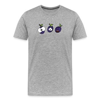 Funny plums - Men's Premium Organic T-Shirt - heather grey - Front - Damien (186cm)