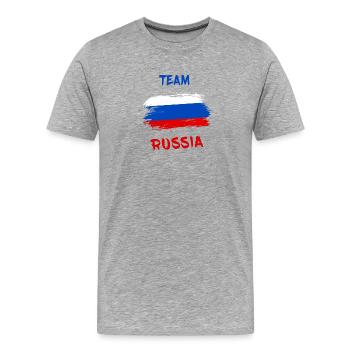 Team Russia / Gift Russia Moscow Flag - Men's Premium Organic T-Shirt - heather grey - Front - Damien (186cm)