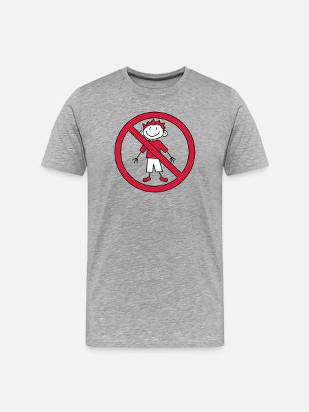 interdit panneau zone pas enfant peint gribouillis com - T-shirt bio Premium Homme - gris chiné
