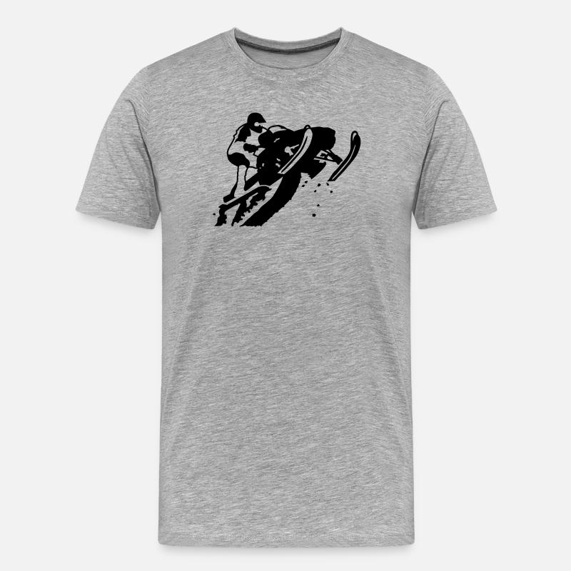 snowmobile - Männer Premium Bio T-Shirt - Grau meliert