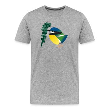vogel - Männer Premium Bio T-Shirt - Grau meliert - Vorne - Damien (186cm)