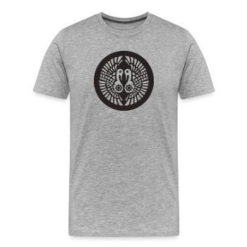 Ikko Ikki Mon Japanese clan vintage colors - Männer Premium Bio T-Shirt - Grau meliert - Vorne - Damien (186cm)