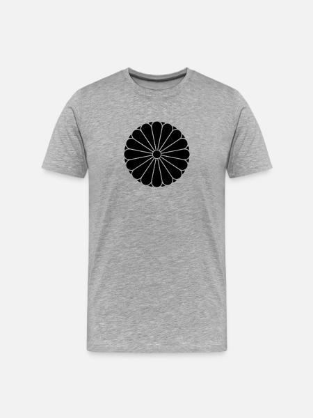 Kiku Chrysanthemum Mon schwartz - Men's Premium Organic T-Shirt - heather grey