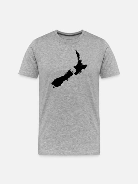 new zealand map - Men's Premium Organic T-Shirt - heather grey