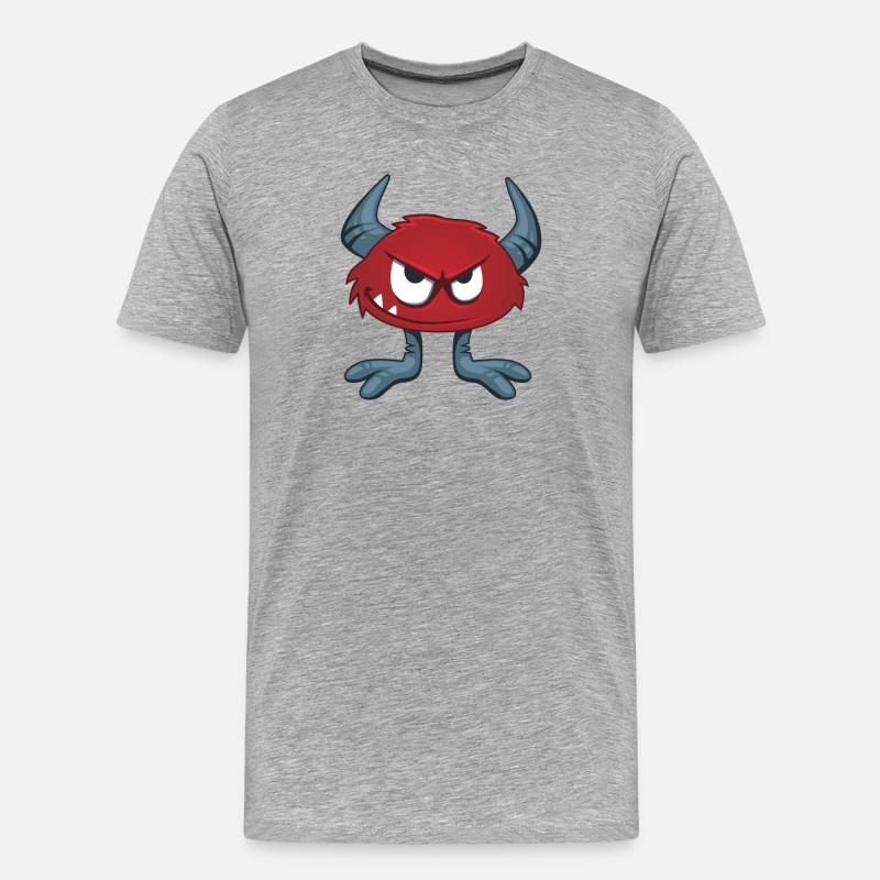 Monster - Männer Premium Bio T-Shirt - Grau meliert