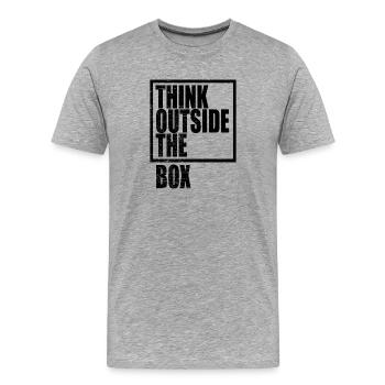 Think Outside The Box / Design Thinking - T-shirt bio Premium Homme - gris chiné - Devant - Damien (186cm)