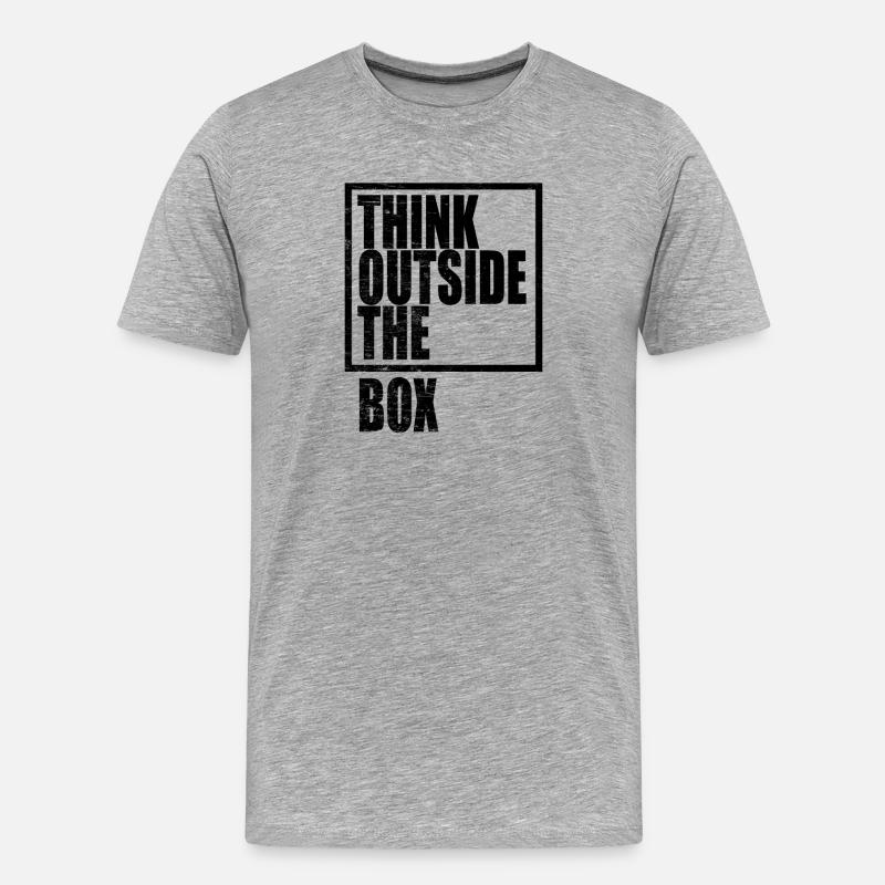 Think Outside The Box / Design Thinking - Männer Premium Bio T-Shirt - Grau meliert