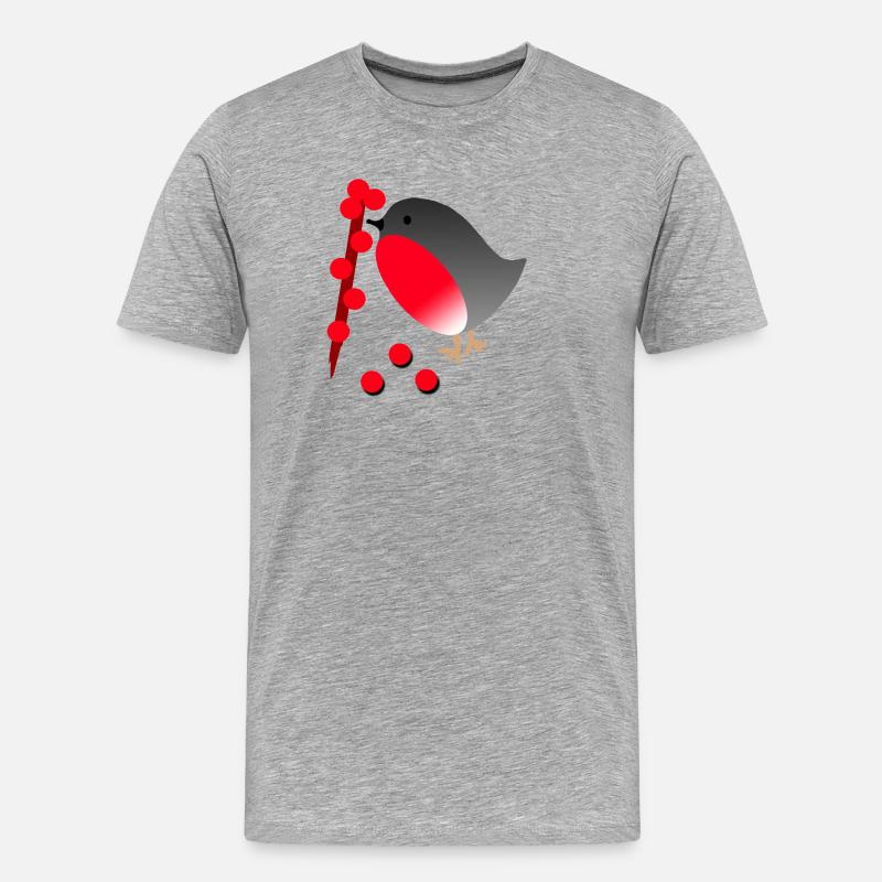 vogel - Männer Premium Bio T-Shirt - Grau meliert