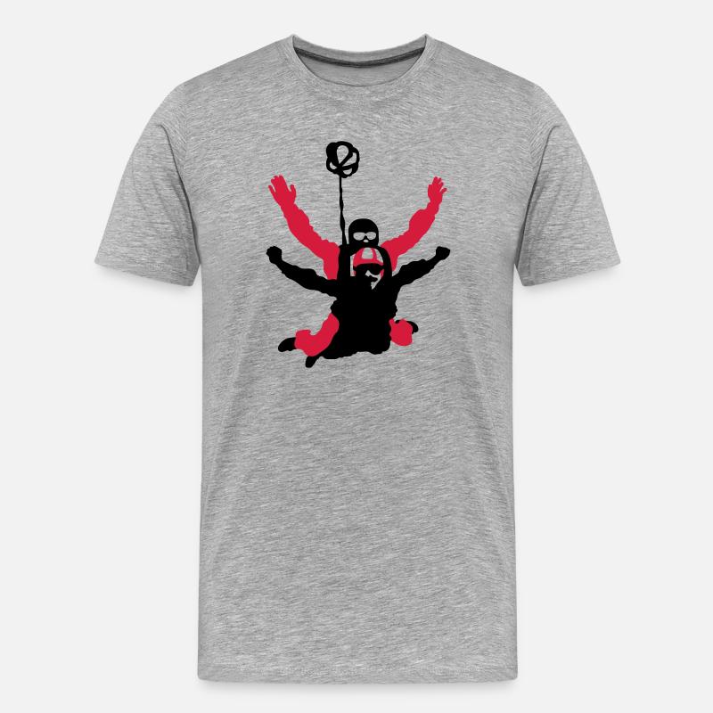 Tandemsprung - Männer Premium Bio T-Shirt - Grau meliert