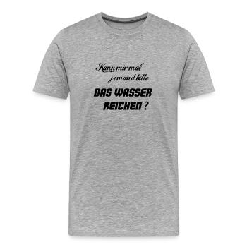 Quelqu’un peut-il me tenir un œil ? - T-shirt bio Premium Homme - gris chiné - Devant - Damien (186cm)