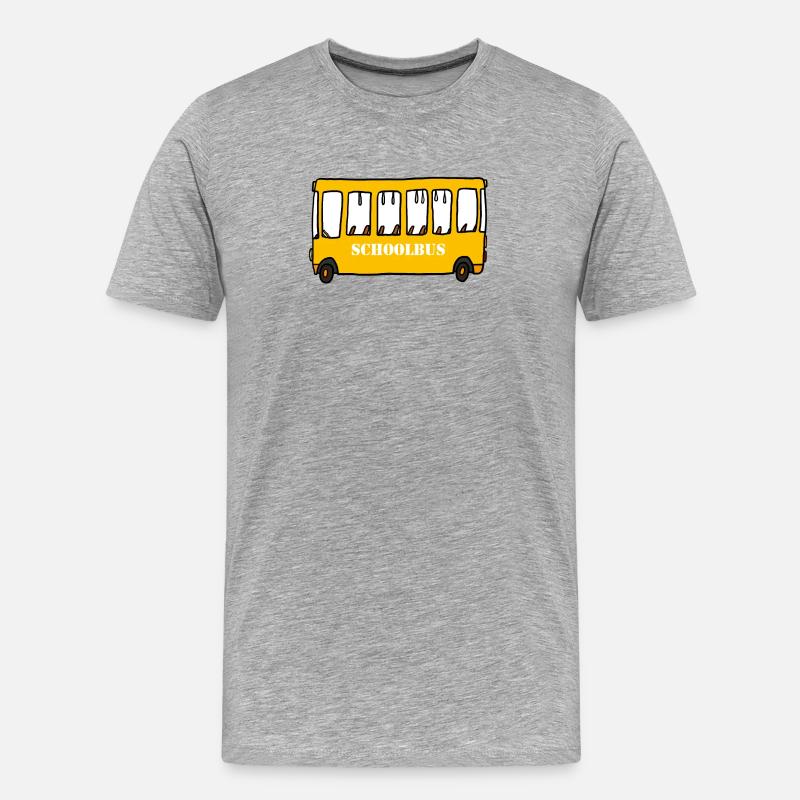 Schoolbus - Männer Premium Bio T-Shirt - Grau meliert