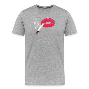 Smoker - Men's Premium Organic T-Shirt - heather grey - Front - Damien (186cm)