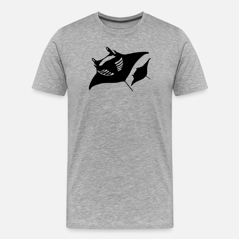 Teufelsrochen - Männer Premium Bio T-Shirt - Grau meliert
