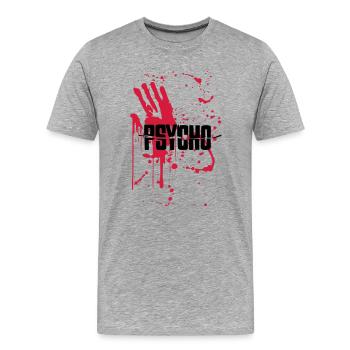 Blutige Handabdruck Grunge - Männer Premium Bio T-Shirt - Grau meliert - Vorne - Damien (186cm)