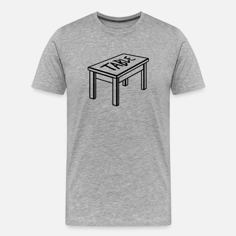 Tisch Tischler Esstisch Arbeitstisch Möbel - Männer Premium Bio T-Shirt - Grau meliert