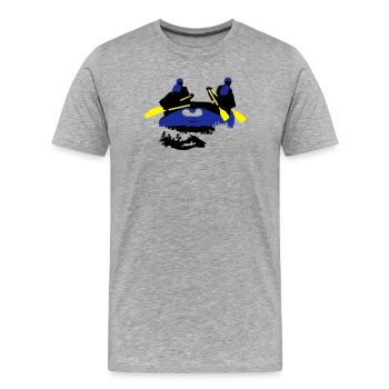 rafting - Men's Premium Organic T-Shirt - heather grey - Front - Damien (186cm)