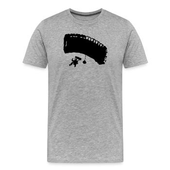 Fallschirm - Männer Premium Bio T-Shirt - Grau meliert - Vorne - Damien (186cm)