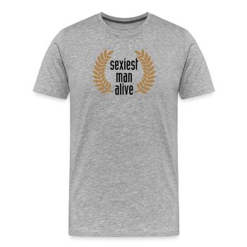 sexiest man alive - Männer Premium Bio T-Shirt - Grau meliert - Vorne - Damien (186cm)