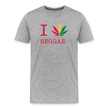 reggae - Männer Premium Bio T-Shirt - Grau meliert - Vorne - Damien (186cm)