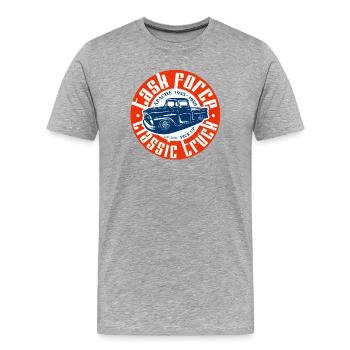 Apache Classic Truck - Männer Premium Bio T-Shirt - Grau meliert - Vorne - Damien (186cm)