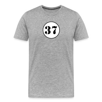 NUMBER 37 thirty seven birthday gift - Men's Premium Organic T-Shirt - heather grey - Front - Damien (186cm)