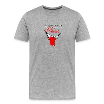 Angeleckt meins - Männer Premium Bio T-Shirt - Grau meliert - Vorne - Damien (186cm)