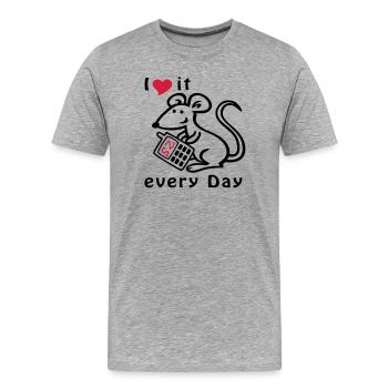 Mobile Phone, Mouse, Chat - Men's Premium Organic T-Shirt - heather grey - Front - Damien (186cm)
