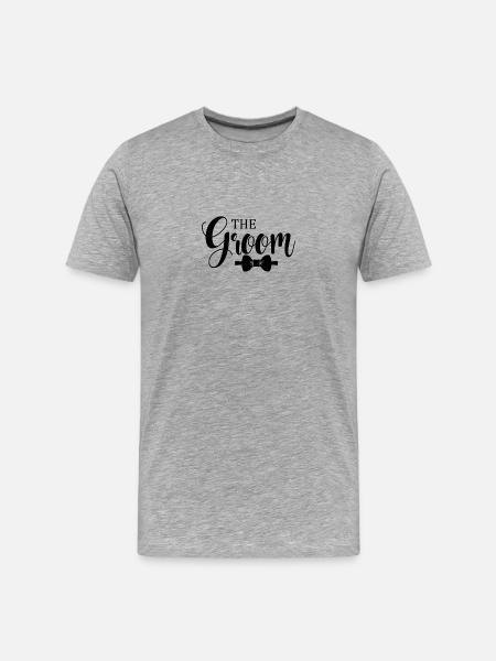 The Groom Minimalist Design - Men's Premium Organic T-Shirt - heather grey
