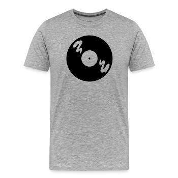 Music Record - Men's Premium Organic T-Shirt - heather grey - Front - Damien (186cm)
