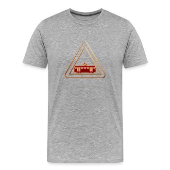 Attention tram 3 - Men's Premium Organic T-Shirt - heather grey - Front - Damien (186cm)