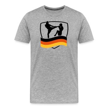 deutschland_kampfsport_1 - Männer Premium Bio T-Shirt - Grau meliert - Vorne - Damien (186cm)